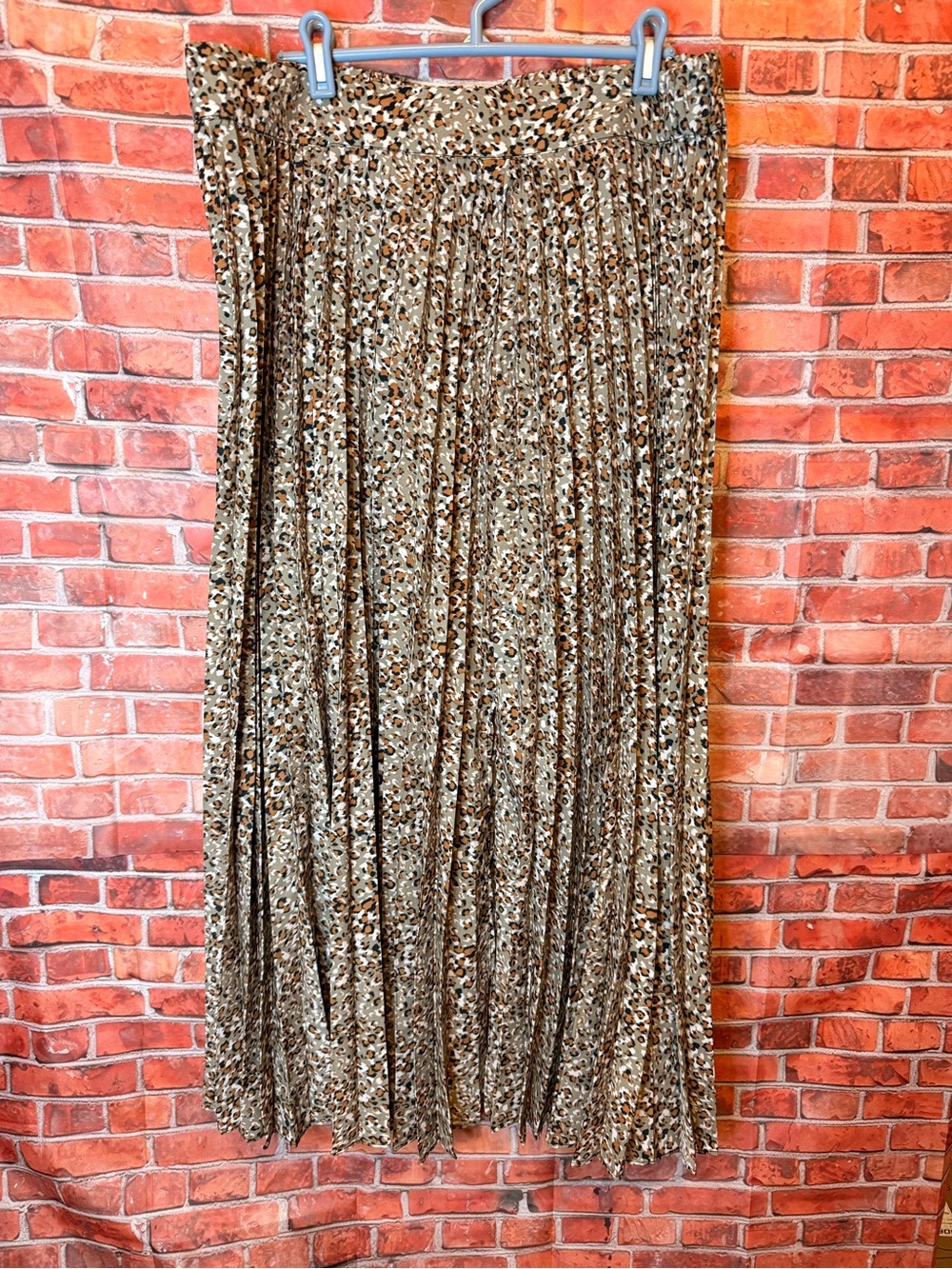 Vada Winter Pleated Leopard-Print Maxi Skirt - Brown
